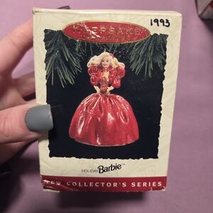 Barbie Holiday Ornament Red Dress Barbie Keepsake